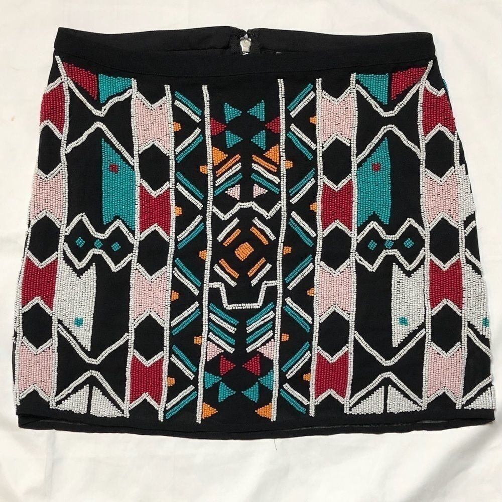 Willow & Clay | Beaded Tribal Mini Skirt